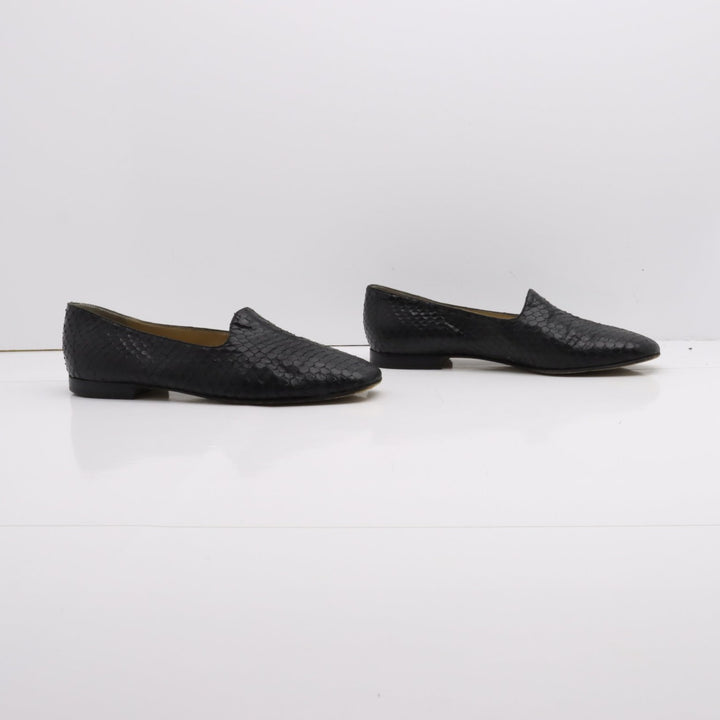 VR Estate Mocassino Vintage Anni 70' Basse Nero Pitonata Eur 40 Unisex
