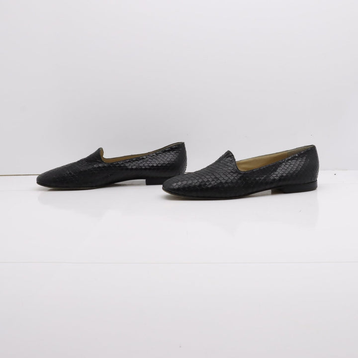 VR Estate Mocassino Vintage Anni 70' Basse Nero Pitonata Eur 40 Unisex