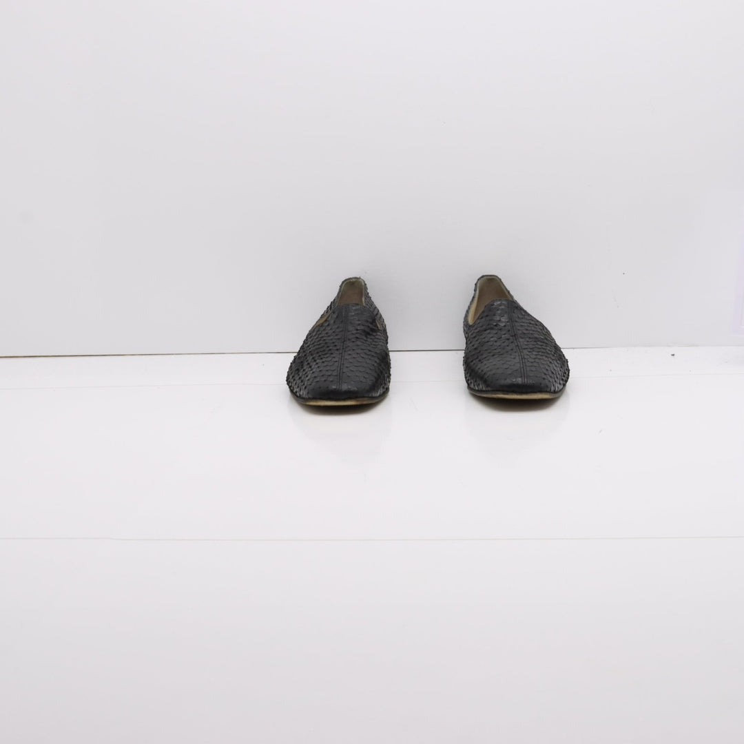 VR Estate Mocassino Vintage Anni 70' Basse Nero Pitonata Eur 40 Unisex