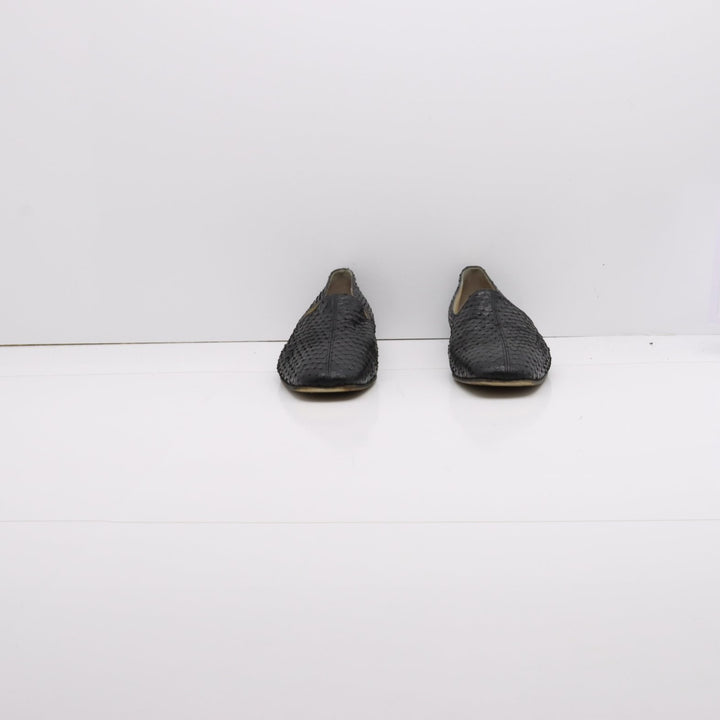 VR Estate Mocassino Vintage Anni 70' Basse Nero Pitonata Eur 40 Unisex