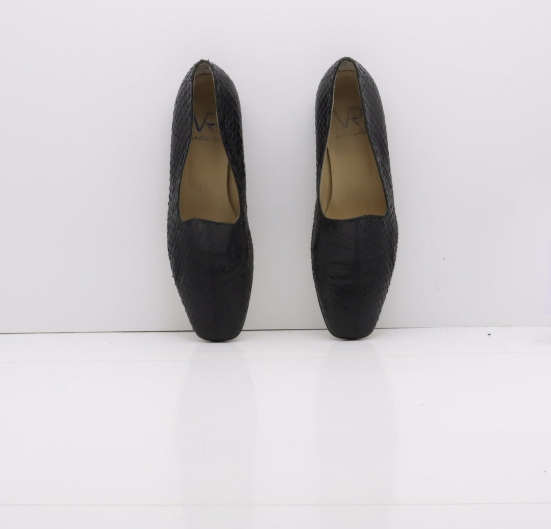 VR Estate Mocassino Vintage Anni 70' Basse Nero Pitonata Eur 40 Unisex
