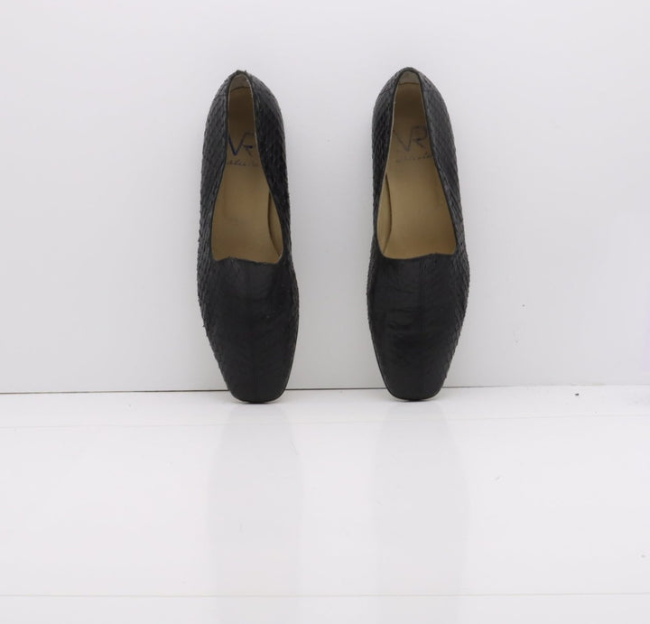 VR Estate Mocassino Vintage Anni 70' Basse Nero Pitonata Eur 40 Unisex