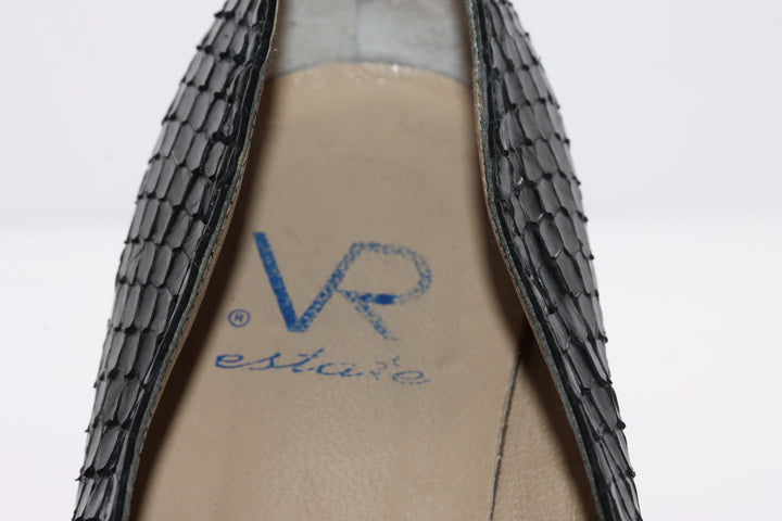 VR Estate Mocassino Vintage Anni 70' Basse Nero Pitonata Eur 40 Unisex