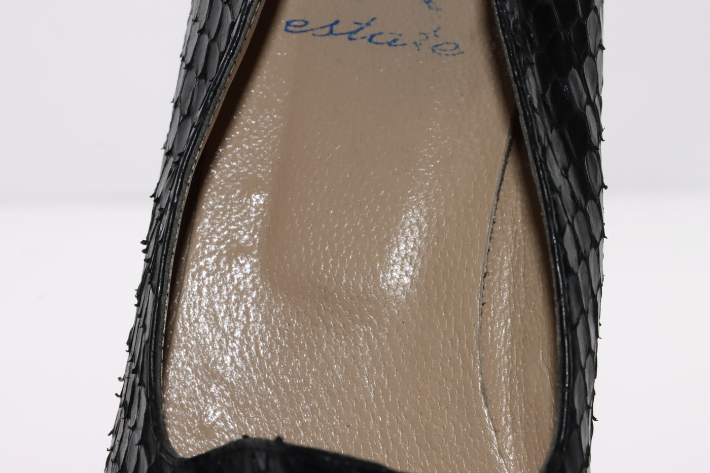 VR Estate Mocassino Vintage Anni 70' Basse Nero Pitonata Eur 40 Unisex