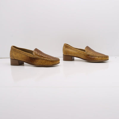 Liverpool Mocassino Vintage Anni 70' Basse Marrone Pitonata Eur 39 Donna