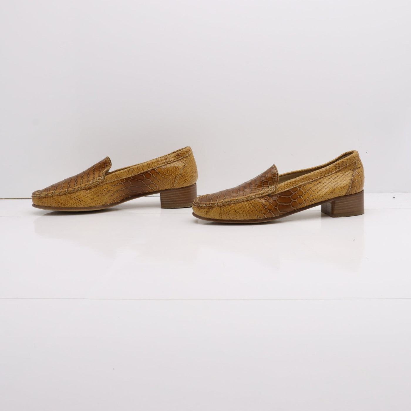 Liverpool Mocassino Vintage Anni 70' Basse Marrone Pitonata Eur 39 Donna