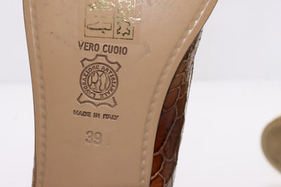 Liverpool Mocassino Vintage Anni 70' Basse Marrone Pitonata Eur 39 Donna