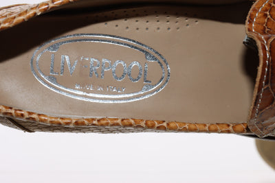 Liverpool Mocassino Vintage Anni 70' Basse Marrone Pitonata Eur 39 Donna