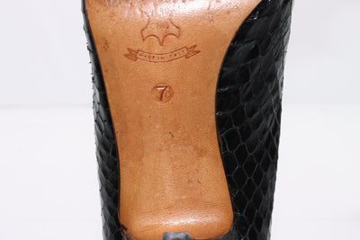Romagnoli Decoltè Vintage Anni 70' Basse Nero Pitonata Eur 38 Donna