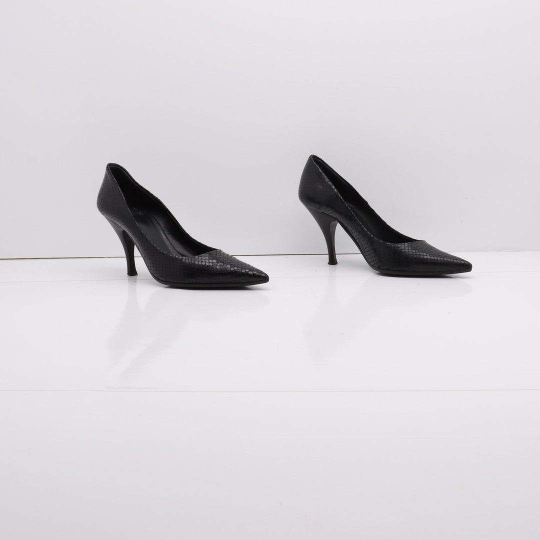 Malù Decoltè Vintage Anni 80' Basse Nero Pitonata Eur 35 Donna