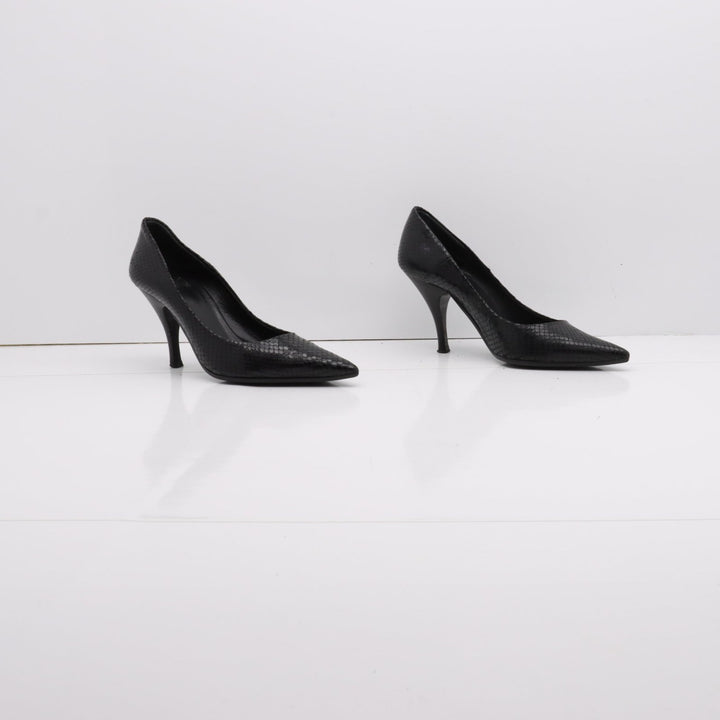 Malù Decoltè Vintage Anni 80' Basse Nero Pitonata Eur 35 Donna