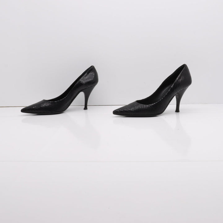Malù Decoltè Vintage Anni 80' Basse Nero Pitonata Eur 35 Donna