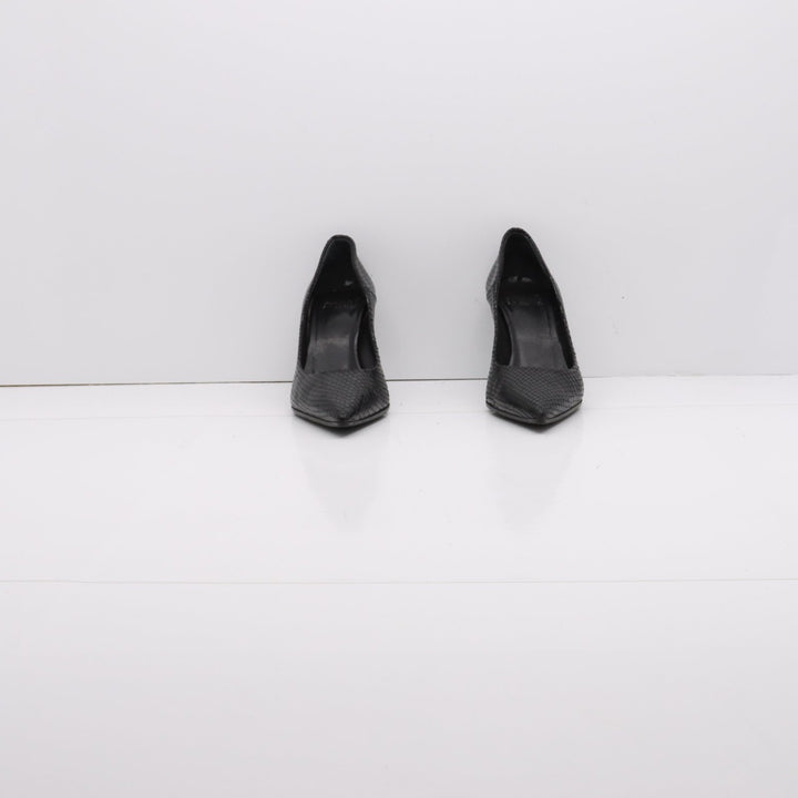 Malù Decoltè Vintage Anni 80' Basse Nero Pitonata Eur 35 Donna