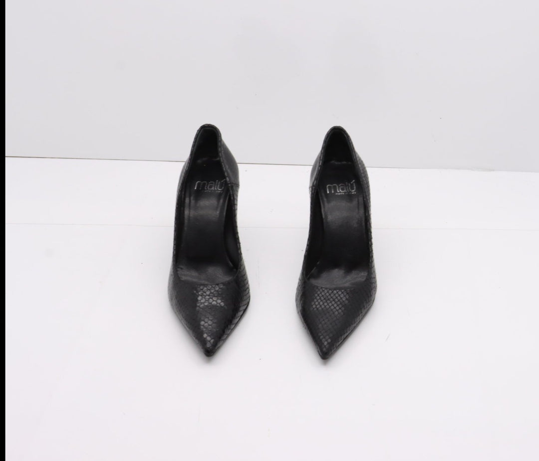 Malù Decoltè Vintage Anni 80' Basse Nero Pitonata Eur 35 Donna