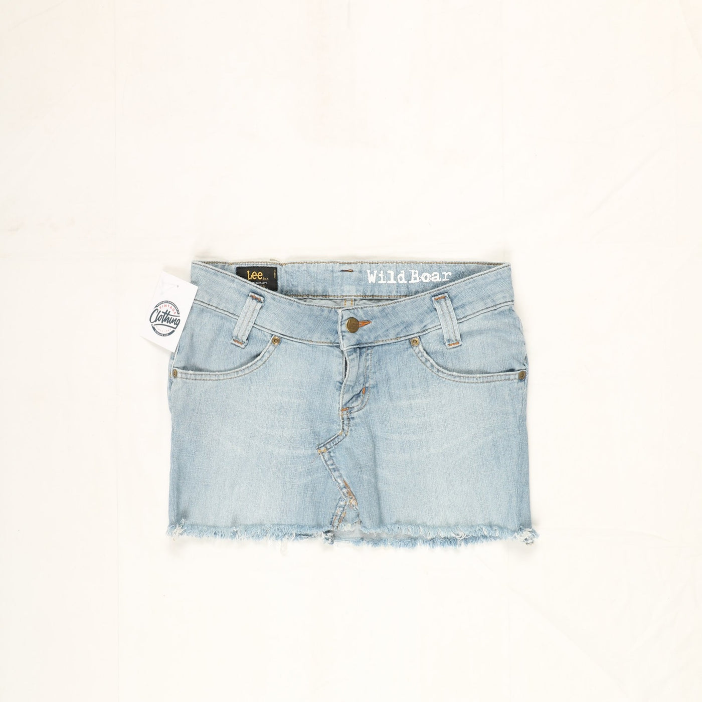 Lee Minigonna di Jeans Denim Taglia W27 Vintage Donna