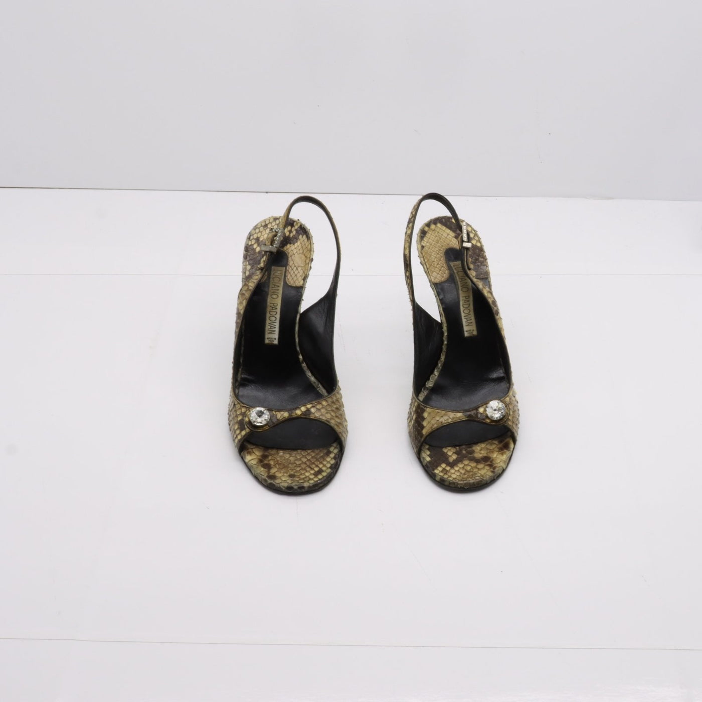 Luciano Padovan Sandalo Vintage Anni 70' Basse Beige Pitonata Eur 37 Donna