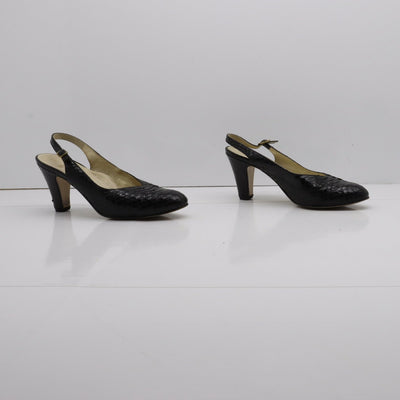 Eleganoe (Ara) Sandalo Vintage Anni 70' Basse Nero Pitonata Eur 5 1/2 Donna