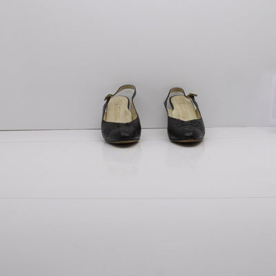 Eleganoe (Ara) Sandalo Vintage Anni 70' Basse Nero Pitonata Eur 5 1/2 Donna