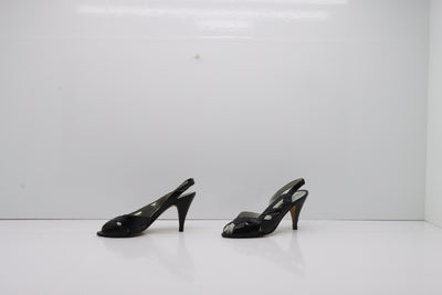 G.F. Moda Sandalo Vintage Anni 70' Basse Nero Pitonata Eur 37 Donna
