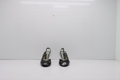 G.F. Moda Sandalo Vintage Anni 70' Basse Nero Pitonata Eur 37 Donna