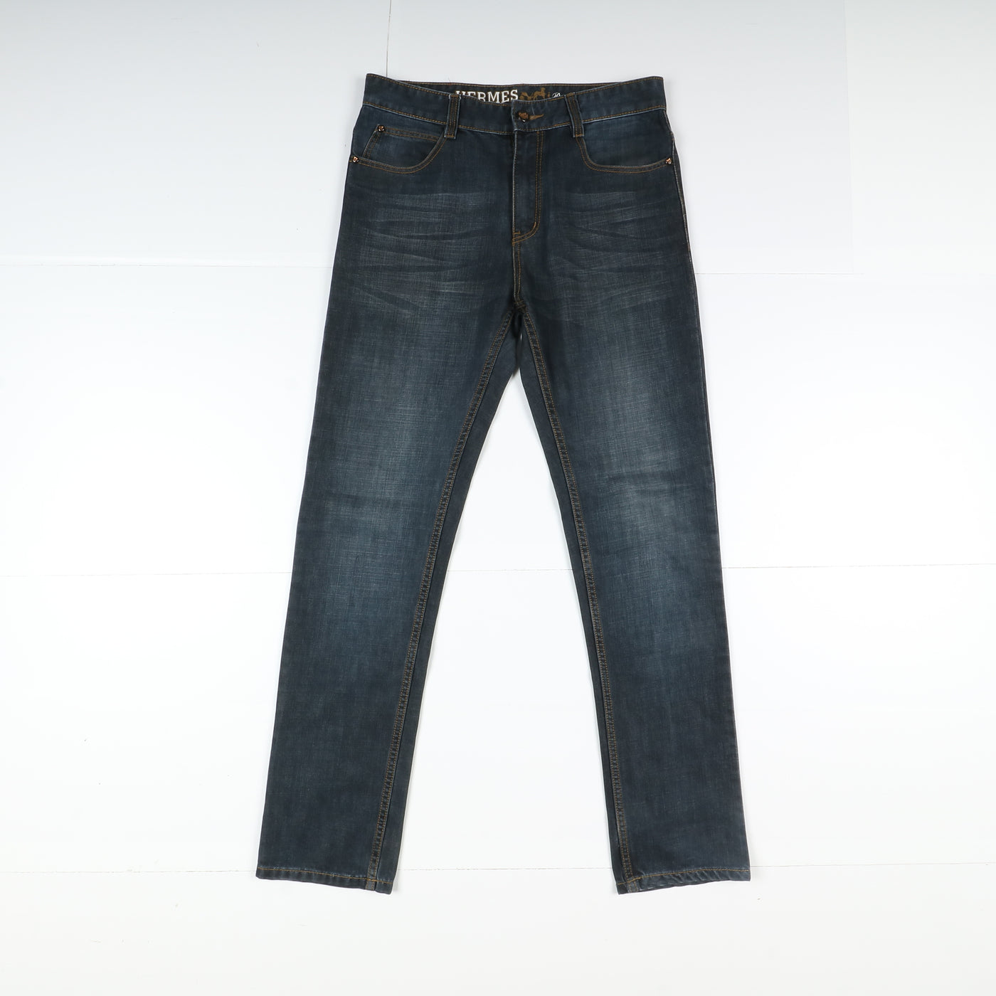 Hermes Paris Jeans Vintage W32 Denim Uomo Vita Alta