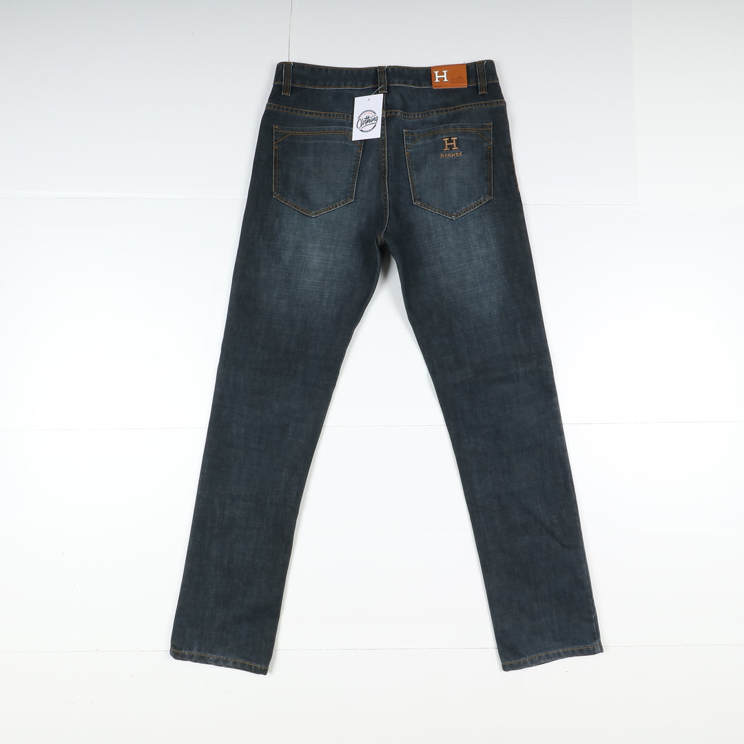 Hermes Paris Jeans Vintage W32 Denim Uomo Vita Alta