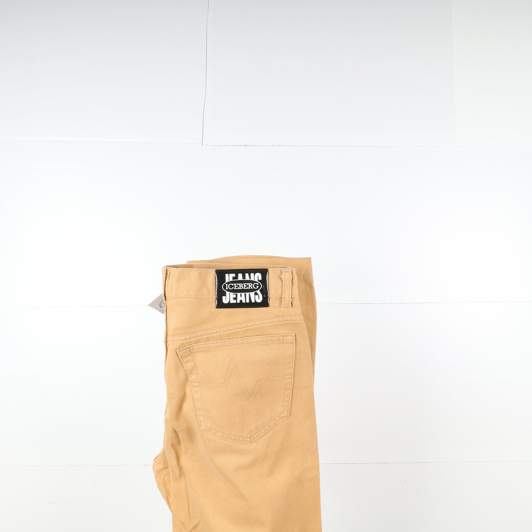 Iceberg Jeans Vintage W34 Beige Uomo Vita Alta