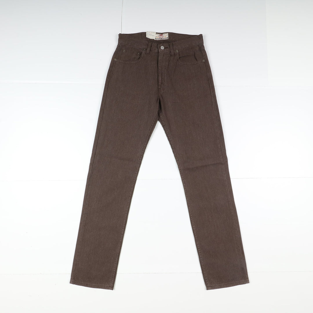Levi's Nuovo 458 Melange Overdyed Jeans W31 L34 Marrone Uomo Vita Alta