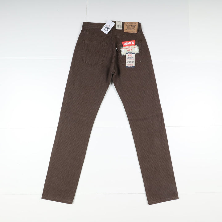 Levi's Nuovo 458 Melange Overdyed Jeans W31 L34 Marrone Uomo Vita Alta
