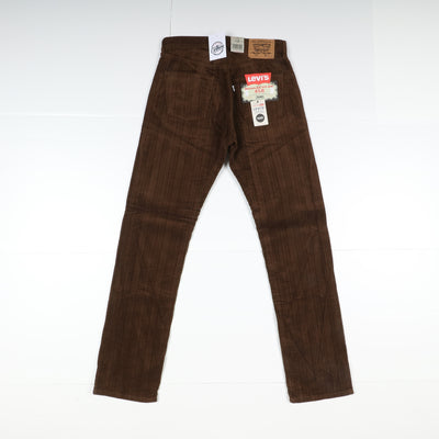 Levi's 458 Fancy Cord Jeans in Velluto W32 L34 Marrone Unisex Vita Alta Dead Stock W/Tags
