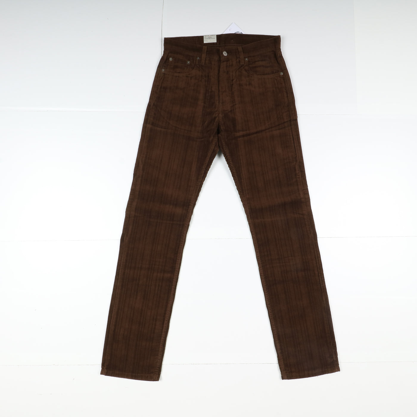 Levi's 458 Fancy Cord Jeans in Velluto W31 L34 Marrone Unisex Vita Alta Dead Stock W/Tags