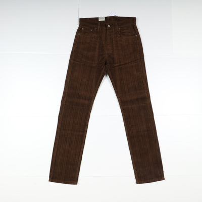 Levi's 458 Fancy Cord Jeans in Velluto W31 L34 Marrone Unisex Vita Alta Dead Stock W/Tags