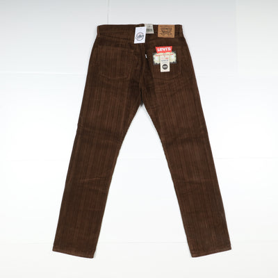 Levi's 458 Fancy Cord Jeans in Velluto W34 L34 Marrone Unisex Vita Alta Dead Stock W/Tags
