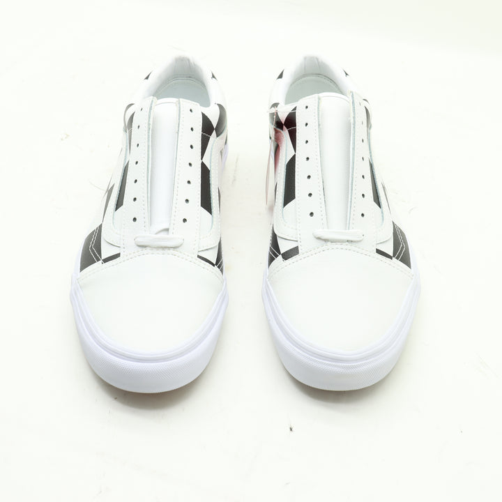 Vans Old Skool Basse Bianche e Nere a Scacchi Eur 44 Unisex w/Tags