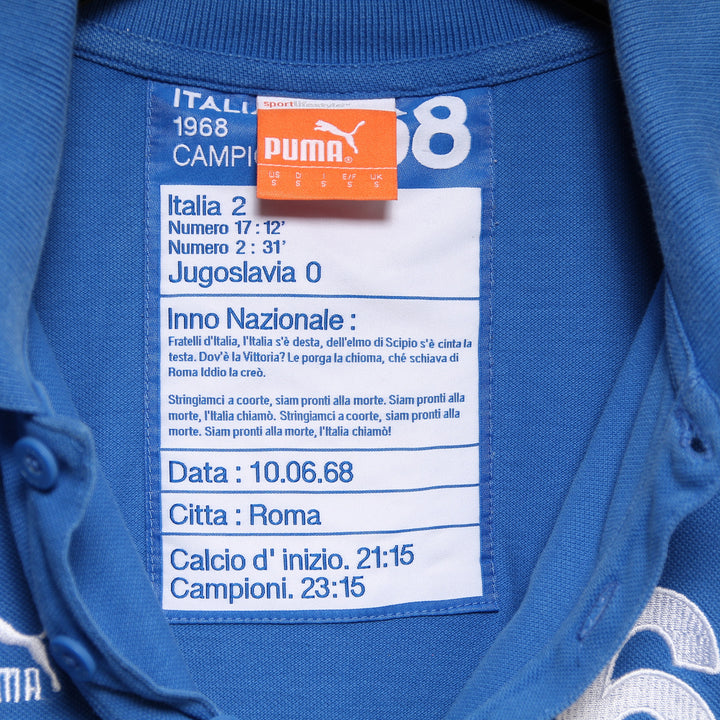 Puma Italia Europei 1968 Polo Vintage Blu Taglia S Uomo