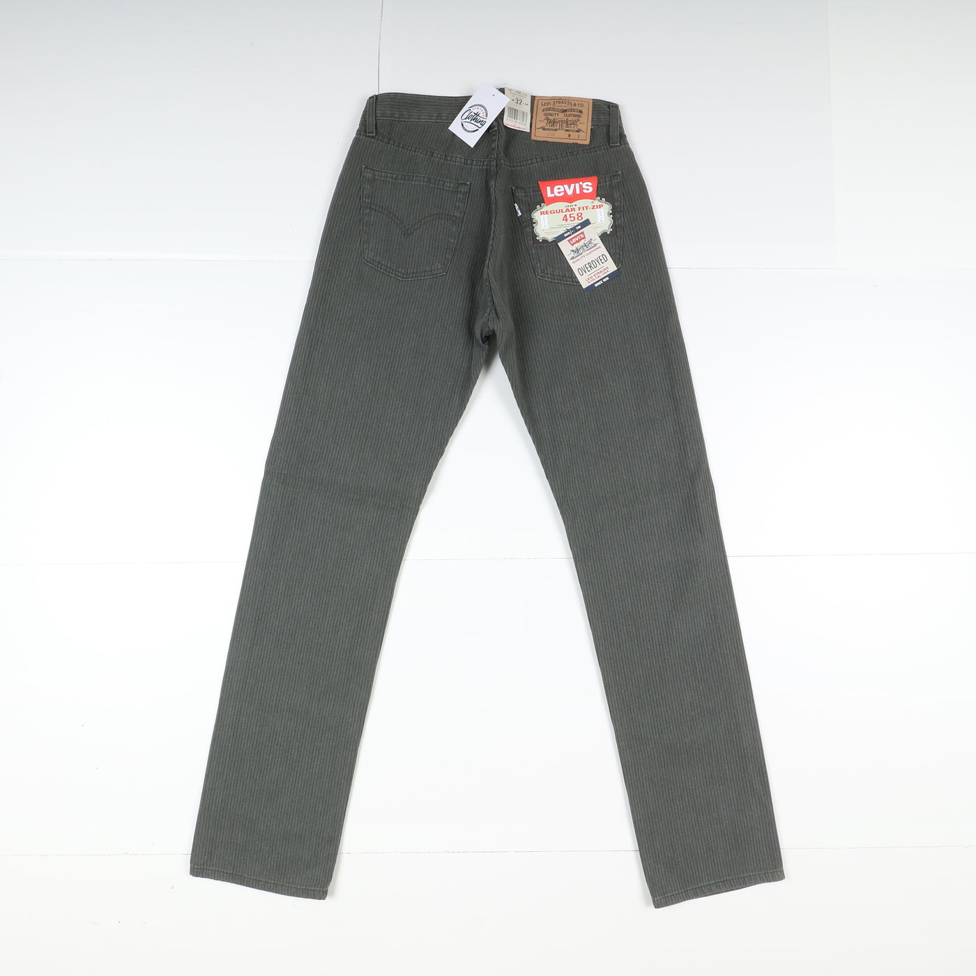 Levi's 458 Melange Overdyed Jeans W32 L34 Grigio Uomo Vita Alta Dead Stock W/Tags