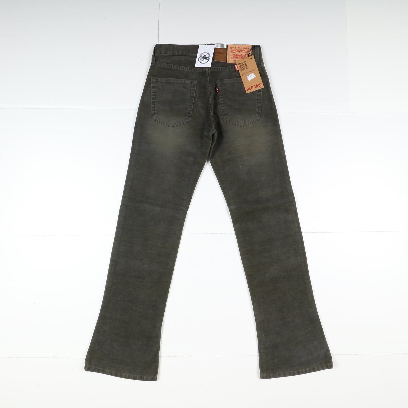 Levi's 518 Shoecut Low Rise Bootcut Jeans in Velluto W29 L34 Grigio Unisex Vita Bassa Dead Stock W/Tags