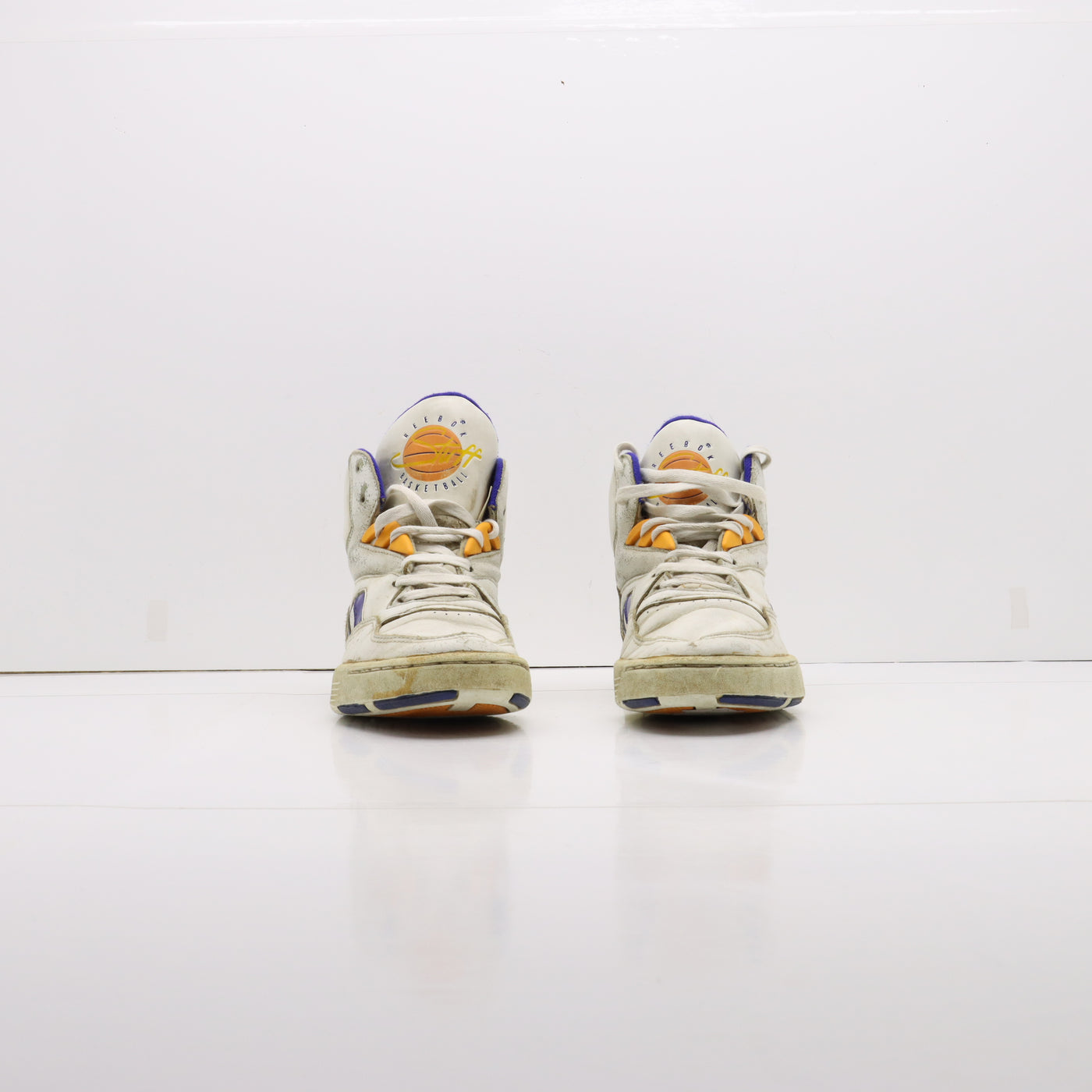 Reebok Stuff Hi Basketball Vintage Alte Bianco e Blu Eur 40 Unisex