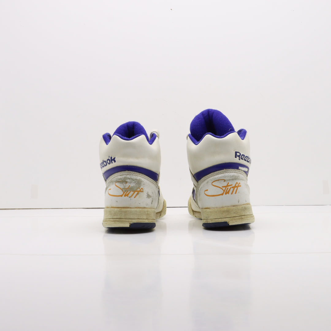 Reebok Stuff Hi Basketball Vintage Alte Bianco e Blu Eur 40 Unisex