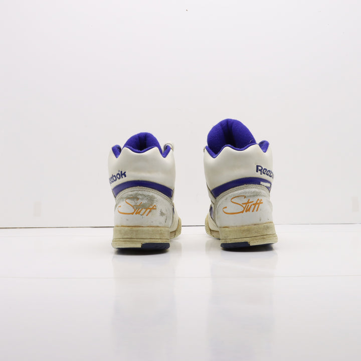 Reebok Stuff Hi Basketball Vintage Alte Bianco e Blu Eur 40 Unisex