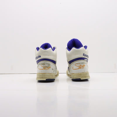 Reebok Stuff Hi Basketball Vintage Alte Bianco e Blu Eur 40 Unisex