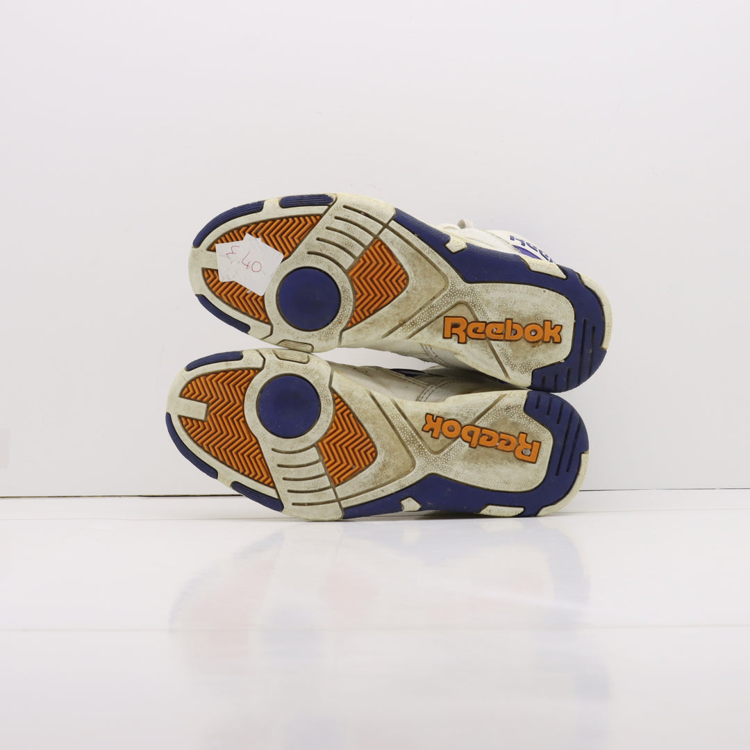 Reebok Stuff Hi Basketball Vintage Alte Bianco e Blu Eur 40 Unisex