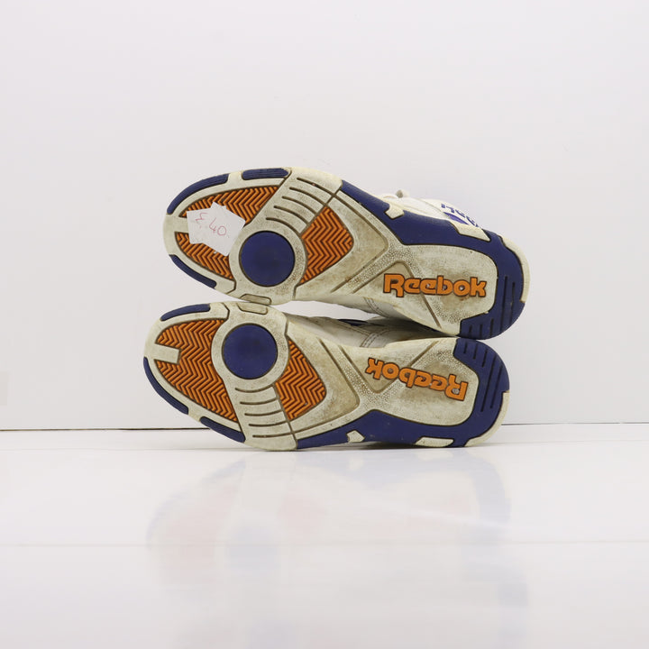 Reebok Stuff Hi Basketball Vintage Alte Bianco e Blu Eur 40 Unisex