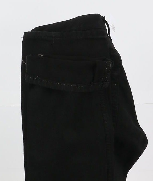 Levi's 501 Custom W28 L34 Nero Strappato Unisex Vita Alta