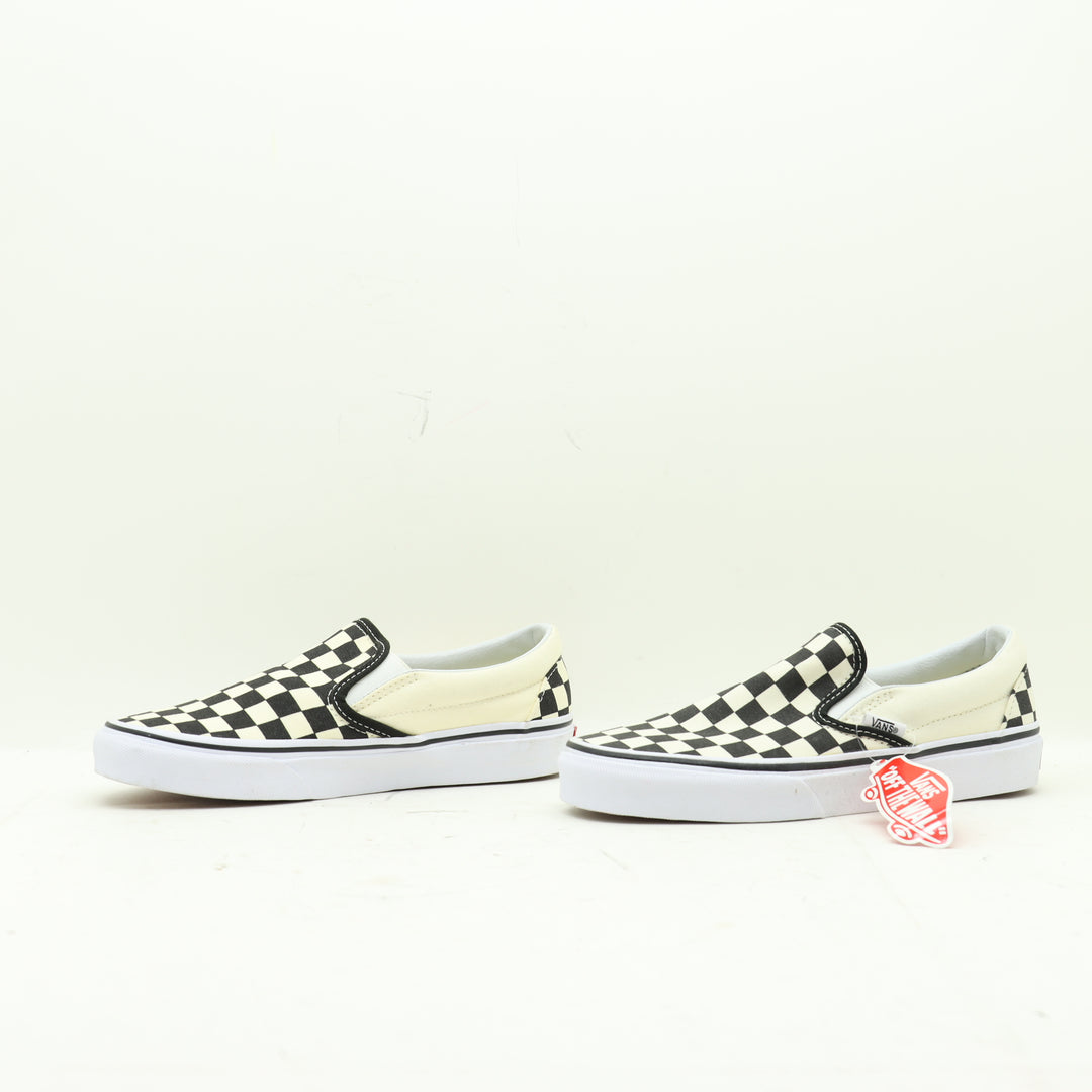 Vans Slip On Basse Bianche e Nere a Scacchi Eur 36 Unisex w/Tags