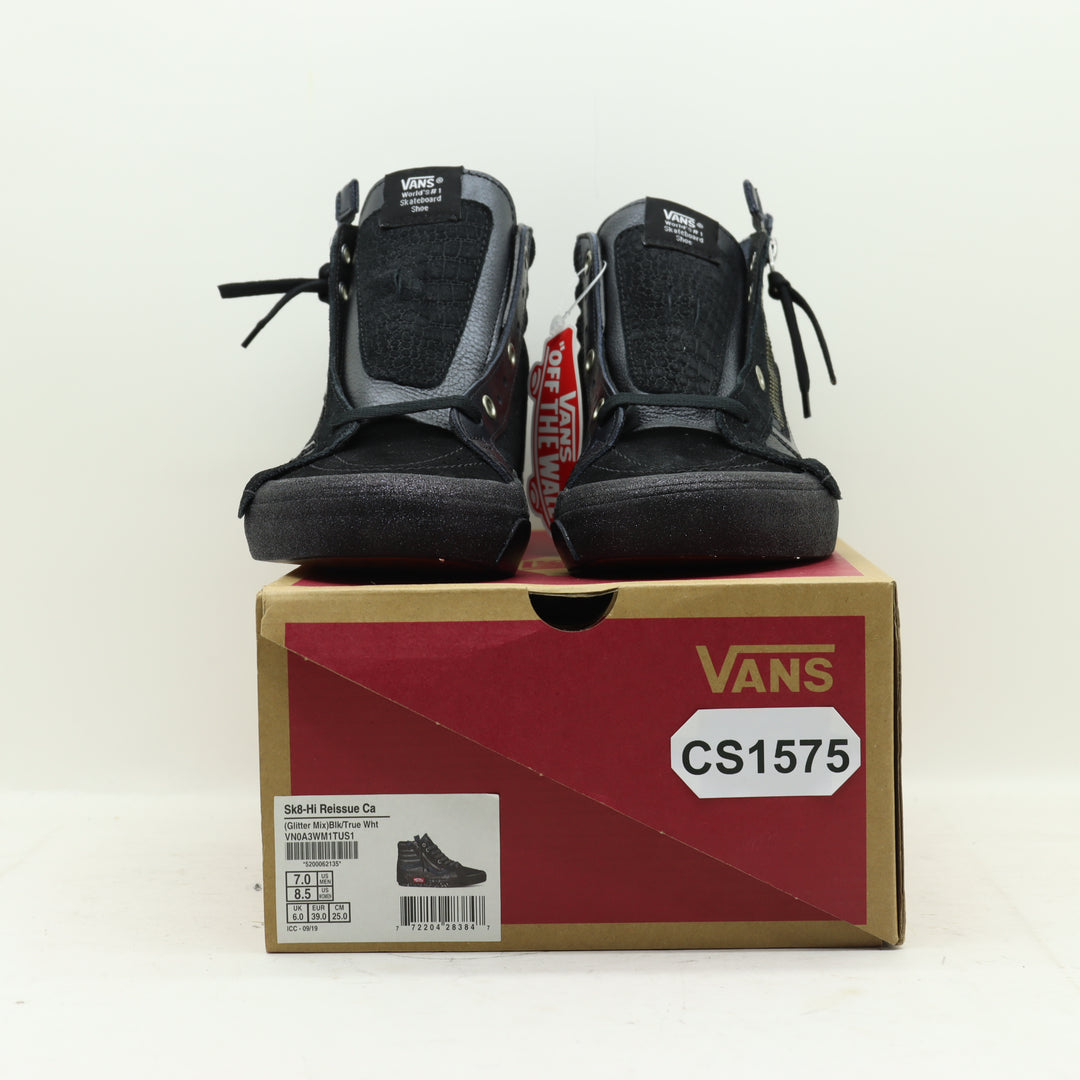Vans Sk8-Hi Reissue Ca Alte Nere con Glitter Eur 39 Unisex w/Tags