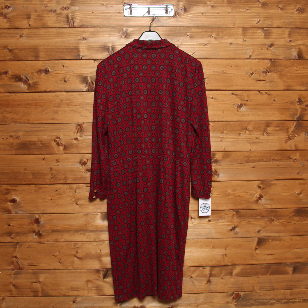 Luisa Spagnoli Vestito Vintage 70'/80' Bordeaux con Fantasia Taglia 48 Donna