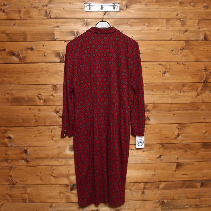 Luisa Spagnoli Vestito Vintage 70'/80' Bordeaux con Fantasia Taglia 48 Donna