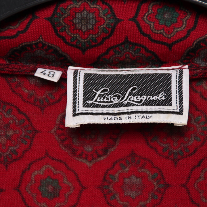 Luisa Spagnoli Vestito Vintage 70'/80' Bordeaux con Fantasia Taglia 48 Donna