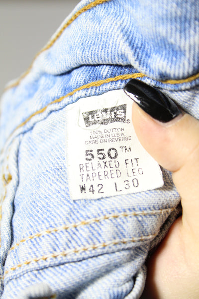 Levi's 550 Relaxed Fit Denim Made In USA W42 L30 Vintage